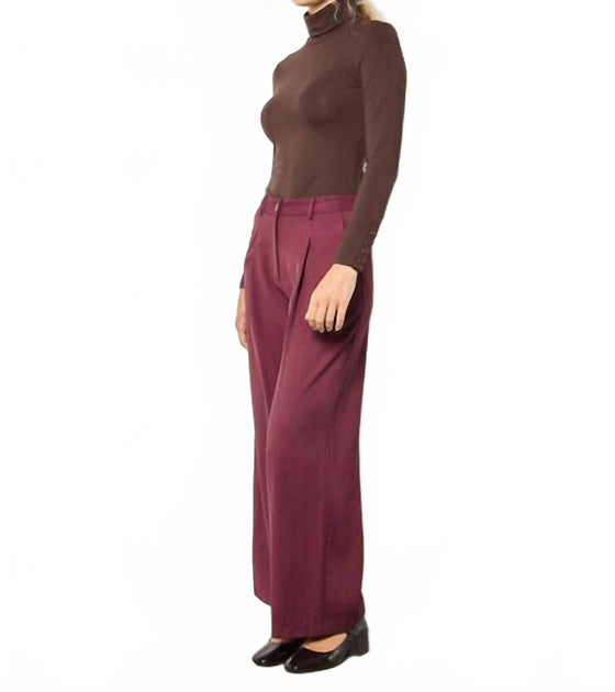 APRICOT Turtle Neck Button Cuff Top Brown Small 3