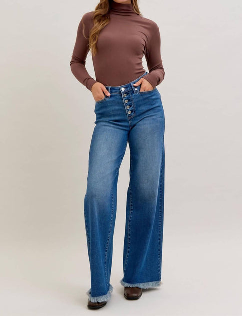 Judy Blue Column Leg Button Fly Jeans Multi 30 2