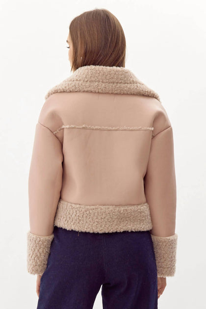 adelyn rae Devin Faux Shearling Jacket Pink XSmall 3