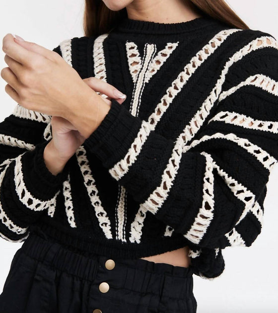 Another Love Havana Crochet Sweater Black XSmall 2