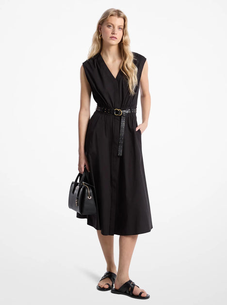 Michael Kors Belted Midi Dress White XS 4