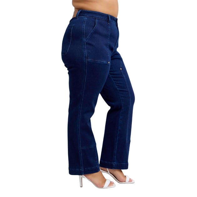 Judy Blue Work Wear Knee Patch Straight Jeans Bleu US 24W 3