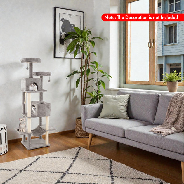 Hivvago Large Indoor Cat Tree Grey 3