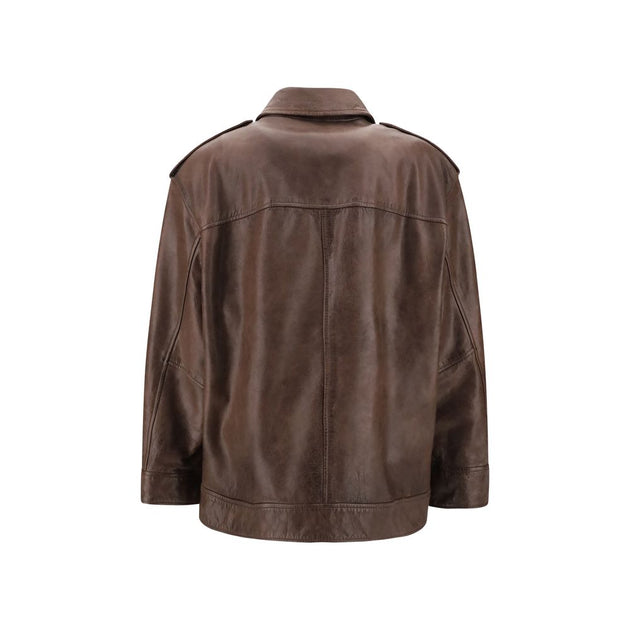 ジャケット PINKO Woman Jacket Brown 104852A2EK C82 PINKO Leather Women's Jacket | ShopSimon