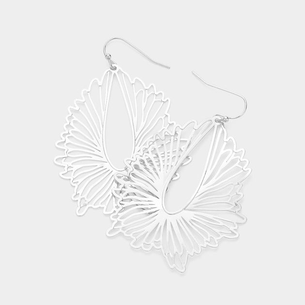 FASHNZFAB Filigree Dangle Earrings Silver 2