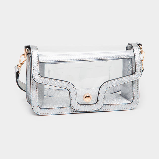 FASHNZFAB Transparent Rectangle Shoulder Bag Yellow One Size 3