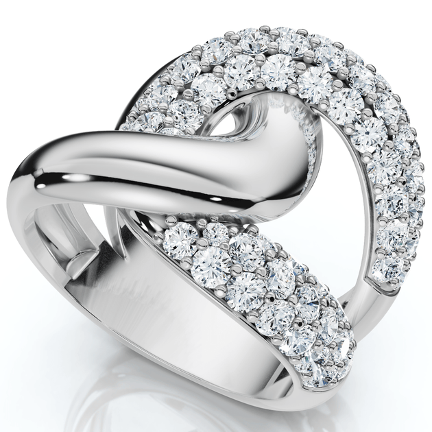 Pompeii3 Interlocked Brittany Diamond Band Yellow Gold US 8.5 3