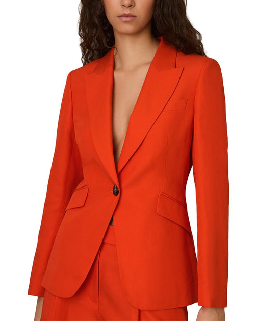 Reiss Raine Linen-Blend Formal Jacket Orange 2
