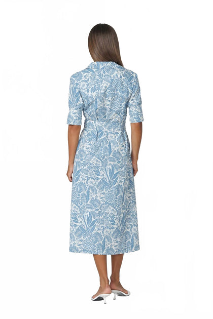LUSANA Chrissie Poplin Dress Multi Small 4