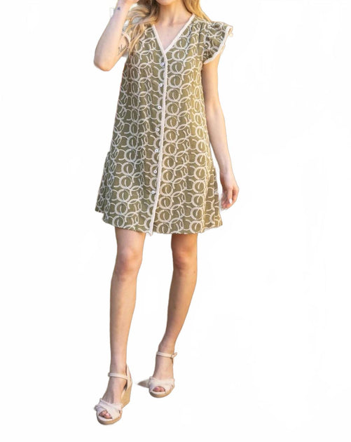 VOY Trace Mini Dress Green Large 2