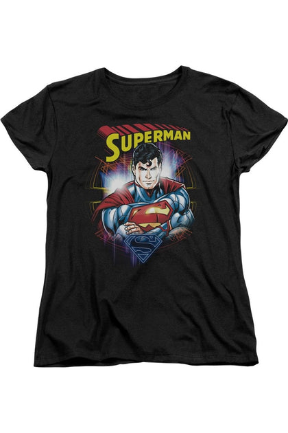 Gildan Superman Glam Short Sleeve T-Shirt Black Large 2