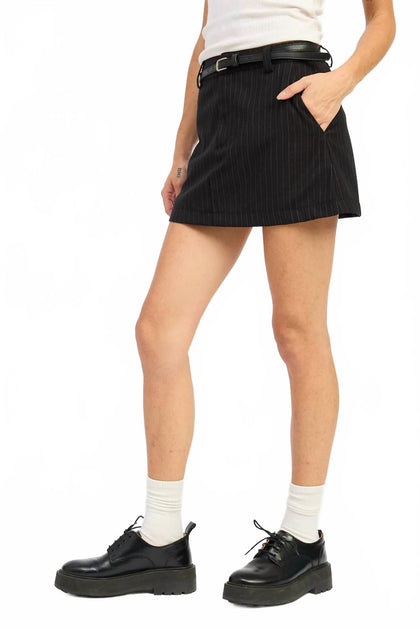 Emory Park Pinstripe Mini Skirt Black Large 4
