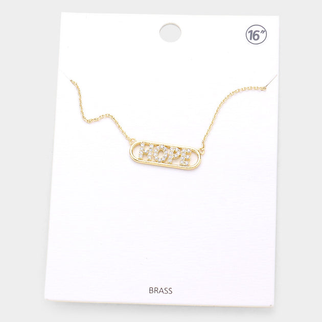 FASHNZFAB Hope Brass Pendant Necklace Silver 3