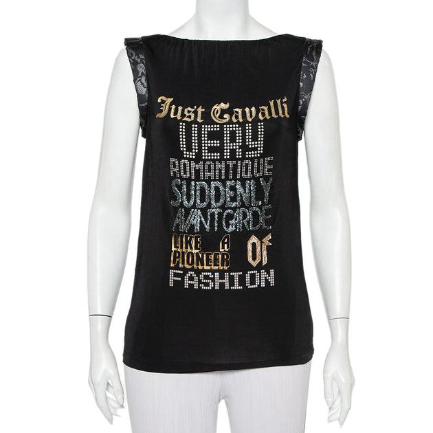 Just Cavalli Printed Jersey T-Shirt Black Small 2
