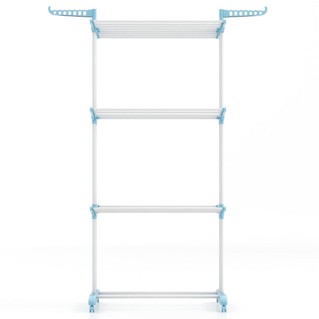 Hivvago 4-tier Clothes Drying Rack Navy 2