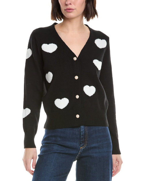 Nanette Lepore Cardigan Black White Size XL 2