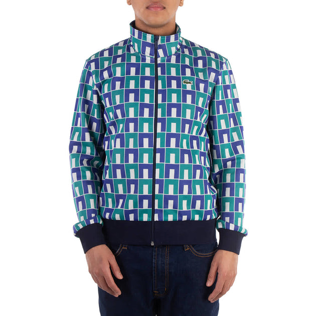 Lacoste Graphic Motif Jacquard Sweatshirt Green Small 2