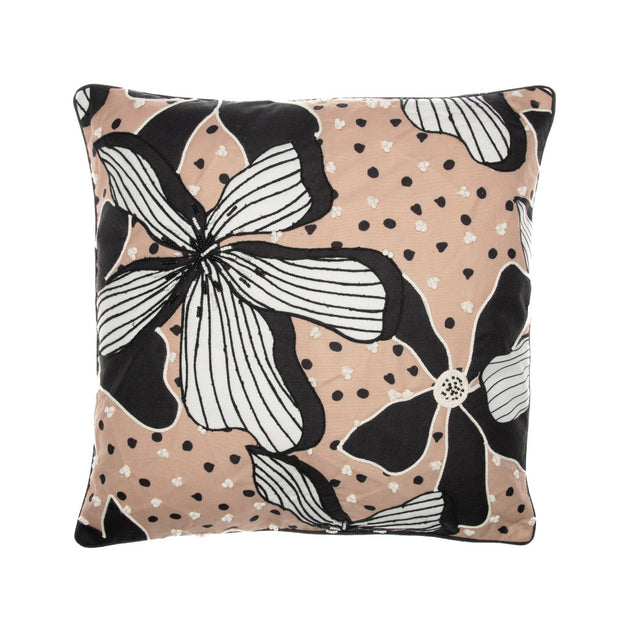 Hivvago Tropical Throw Pillow Beige/Black 20in 3