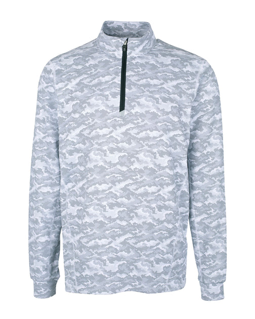 Cutter & Buck Traverse Camo Print Stretch Quarter Zip Pullover Multi Small 4