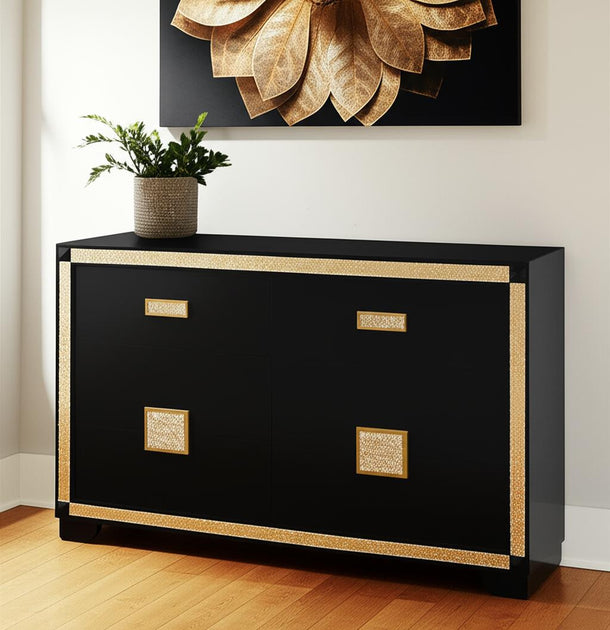 Hivvago 62 inch Double Dresser Black Gold 2