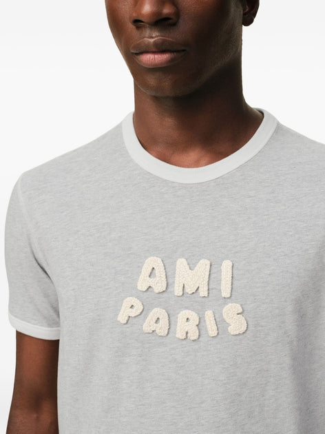 Ami Paris Crew Neck T-Shirt Grey Medium 4