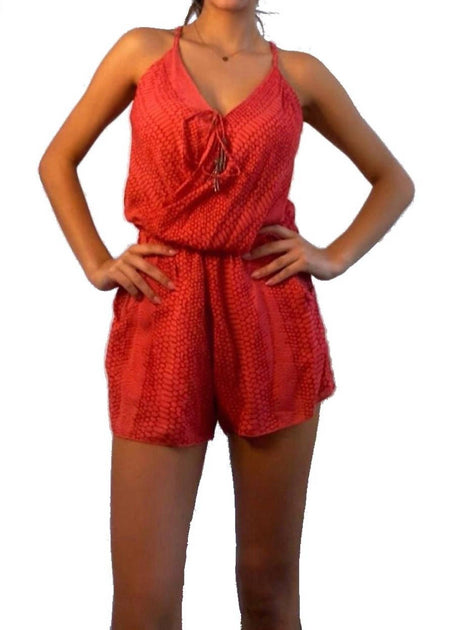 Khush Shore Tasseled Ties Romper Pink Small 2