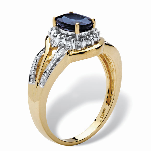 Palm Sapphire Diamond Ring Blue US 6 3