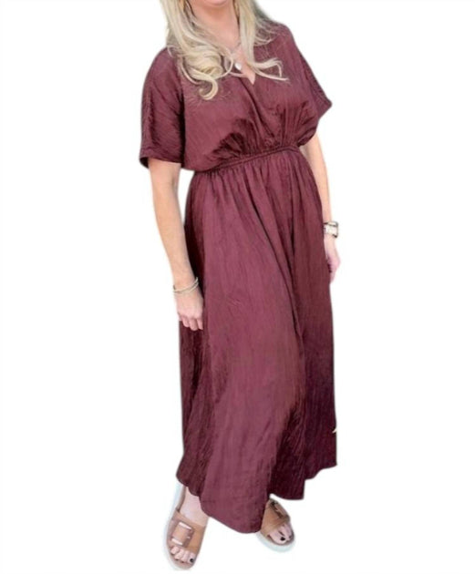 GRADE & GATHER Short Sleeve Batwing Dress Red Medium 2