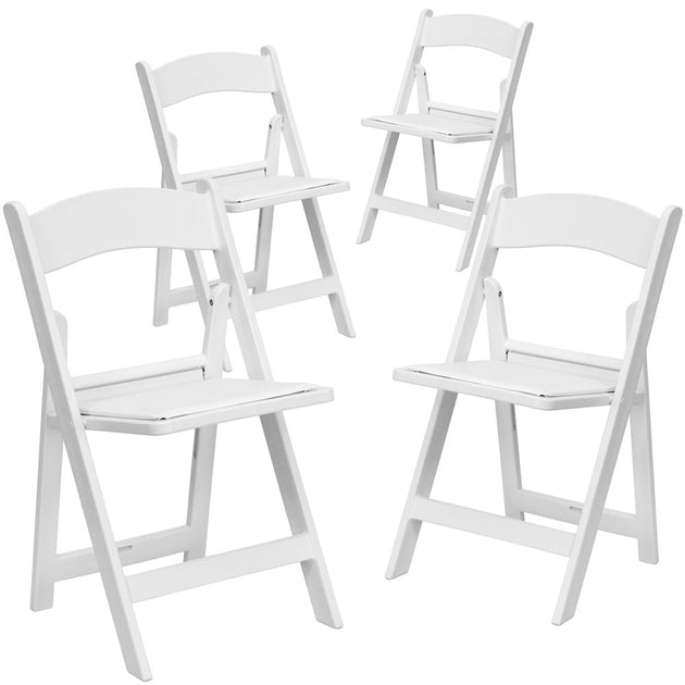 Flash Furniture 4 Pack Resin Folding Chair White 2