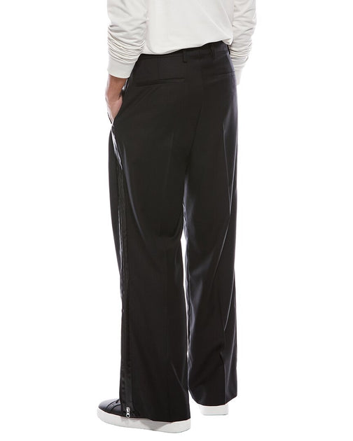 Helmut Lang Double Pleated Wool Trouser | ShopSimon