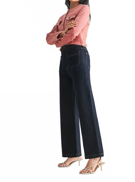 JUST BLACK DENIM Patch Pocket Wide Leg Jeans Blau 31 4