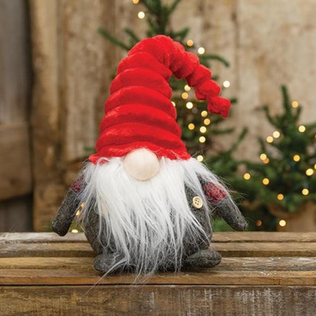 Hivvago Small Plush Santa Gnome Red Gray 3