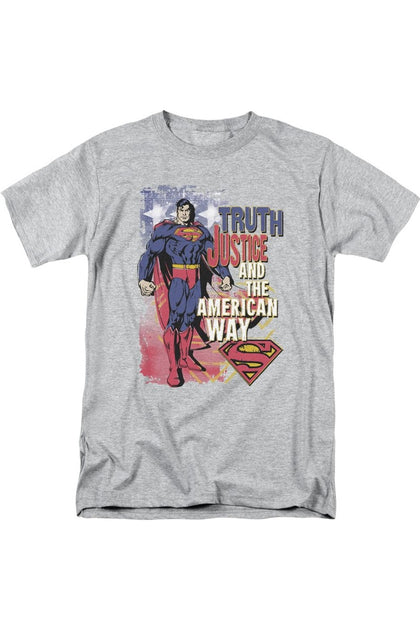 Gildan Superman Truth Justice T-Shirt Grey Large 2