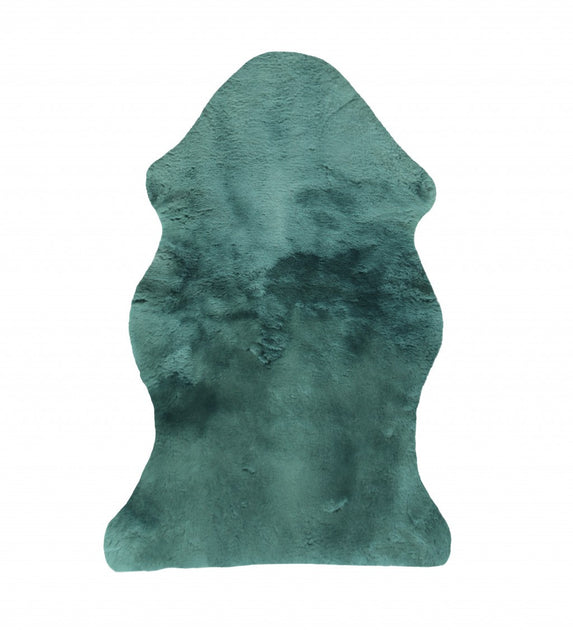 Hivvago Emerald Sheepskin Throw Blanket Green 4