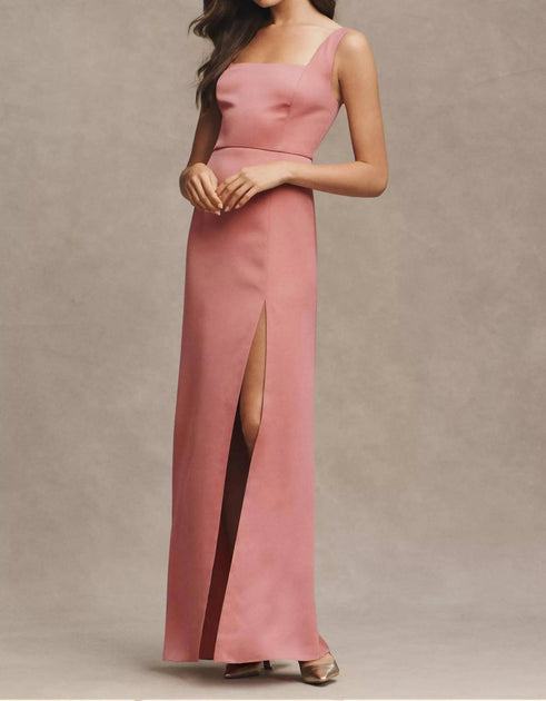 bhldn sophia square neck satin maxi dress In Pink 425 525 Mens DOWN THE AISLE DRESS Perfect for complementing the SIZE:14W