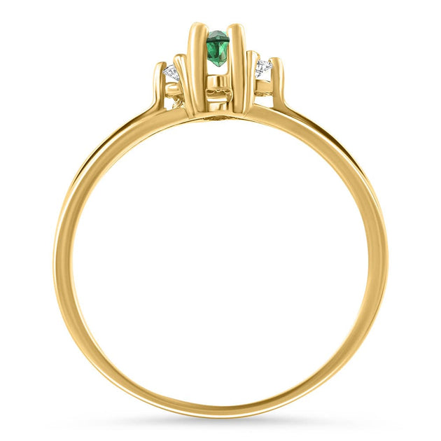 Pompeii3 1/3Ct Marquise Emerald Diamond Ring 10k Gold US 7.5 4