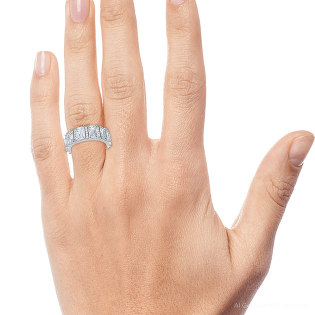 Pompeii3 Naya Diamond Wedding Band Silver US 5 4