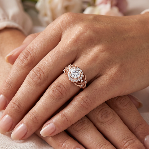 Pompeii3 1Ct Halo Diamond Engagement Ring 14k Gold US 8.5 4