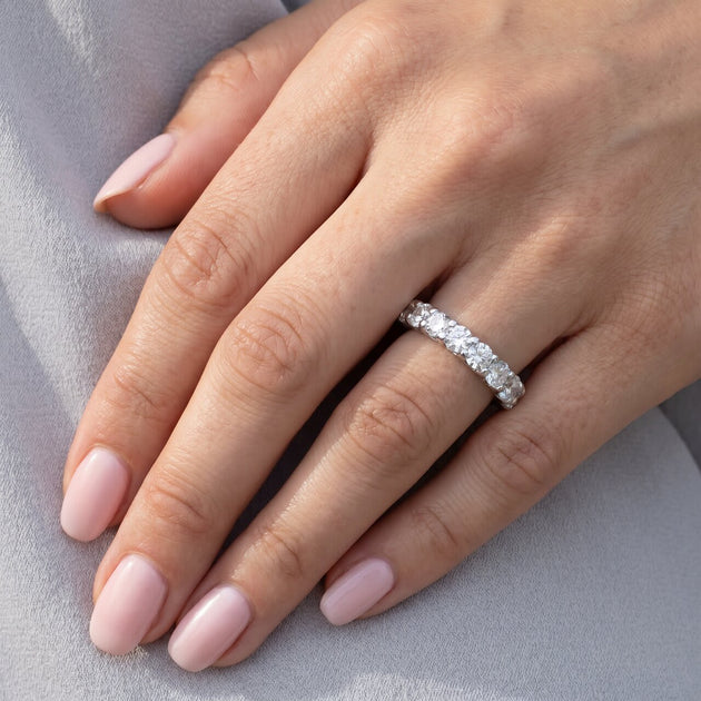 Pompeii3 U Prong Wedding Ring White Gold US 4 4