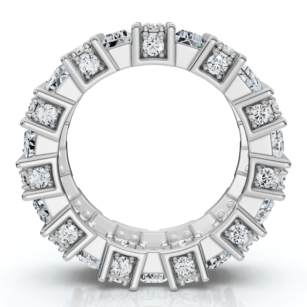 Pompeii3 6ct Emerald Cut Diamond Eternity Ring 14k Gold US 8 5