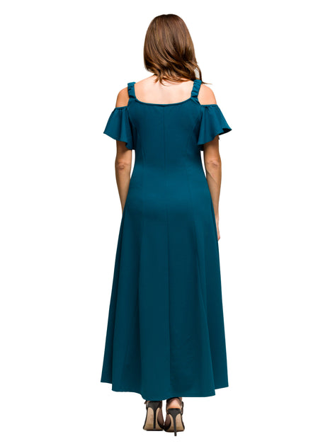 24seven Comfort Apparel Maternity Maxi Dress Multi Plus Size 3X 4
