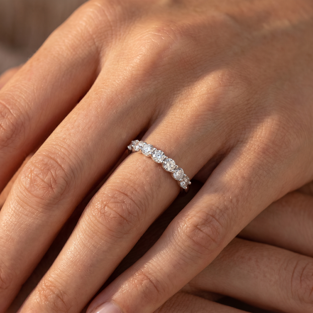 Pompeii3 1Ct TW Diamond U Prong 7-Stone Wedding Ring 14k Gold US 5-6 4