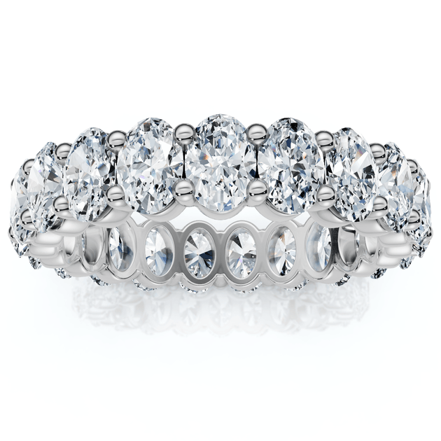 Pompeii3 3Ct Oval Diamond Eternity Wedding Ring 14k Gold US 5-6 3