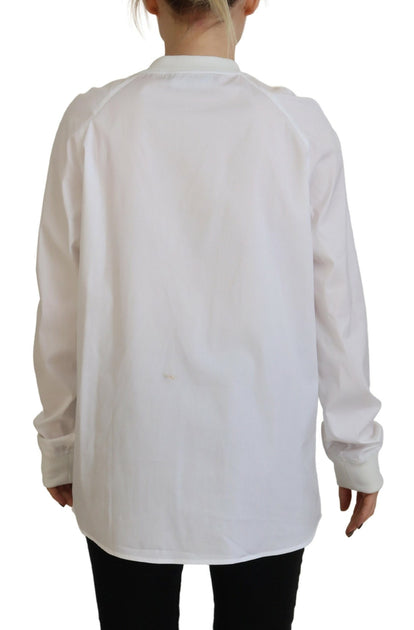 Dsquared2 Cotton Button Down Long Sleeves Top White XS 4