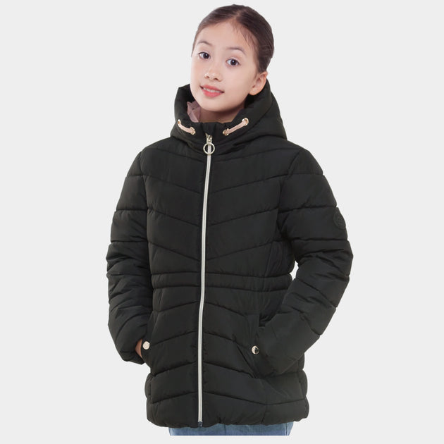 Rokka & Rolla Girls Long Coat Puffer Jacket Multi US 10-12 2