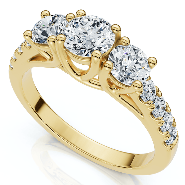 Pompeii3 Three Stone Diamond Engagement Ring US 5.5 4