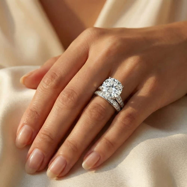 Pompeii3 Sharon Diamond Ring Set Gold US 4.5 6