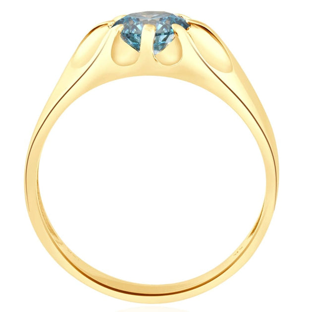 Pompeii3 Belcher Solitaire Ring Blue Gold US 10.5 4