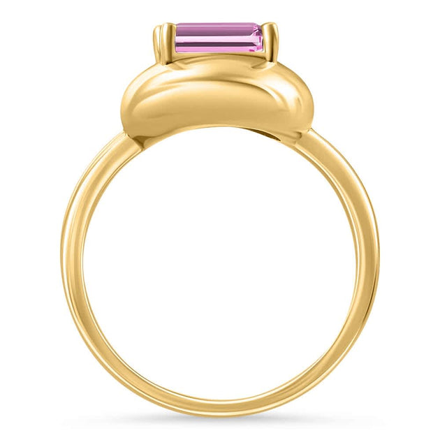 Pompeii3 Candy Button Ring Pink Topaz Yellow Gold US 4 3