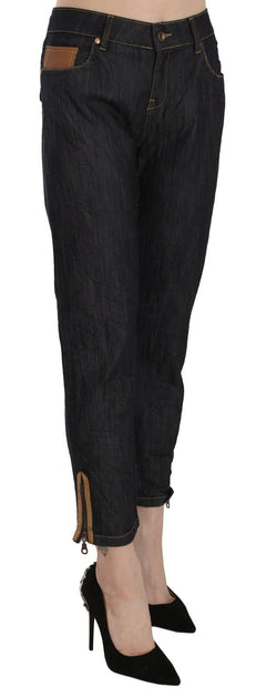 Plein Sud High Waist Straight Cropped Jeans Blue 26 3
